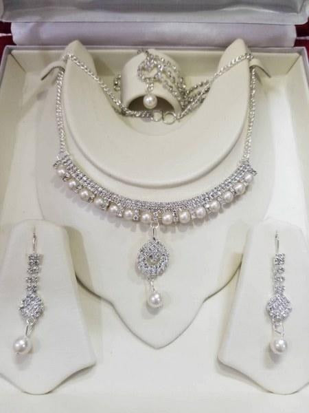 Silver Crystal Rhinestone Jewellery Set For Women Fashion